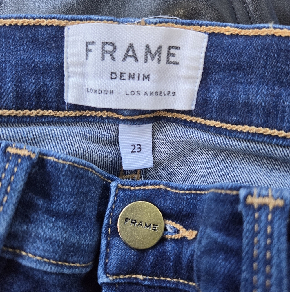 FRAME Denim Le High Straight Jeans Size 23 - Picture 9 of 9